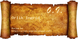 Orlik Ingrid névjegykártya